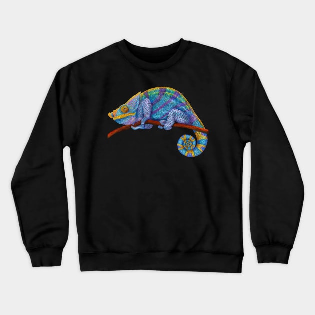 Panther Chameleon Crewneck Sweatshirt by Tim Jeffs Art